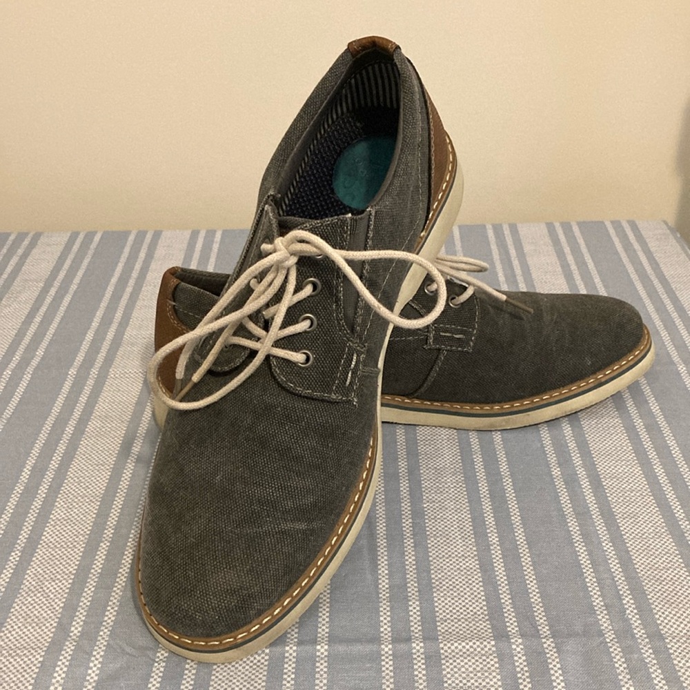 Nunn Bush comfort gel blue cotton canvas Mens oxfords size 10.5 good condition!